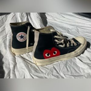 Converse x Comme des Garçons collab black high tops men’s 7 women’s 9